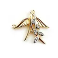 18K gold plated bird and branch pendant with CZ inlay for DIY necklace making - 2.3*1.8cm Bird Branch (NAD08-8) / Pendant Only (No Chain)