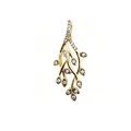 18K gold plated copper branch pendant with cubic zirconia leaves for DIY jewelry making - 4*1.7cm Two-Tone Branch (NAD08-7) / Pendant Only (No Chain)