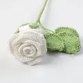 Rosa de ganchillo blanca hecha a mano para decoración del hogar y bodas elegantes. - Ramo De Rosas De Cuatro Copas De Vino Moe - Blanco Puro