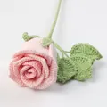 Delicada flor de rosa rosa hecha a mano a ganchillo para decoración y ramos de boda diy - Ramo De Rosas De Cuatro Copas De Vino Moe - Piel Rosa Degradada