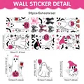 Set di 98 adesivi per finestre di Halloween, fantasmi rosa, 6 fogli con misure dettagliate - 20*30cm (Adesivo Statico) / Uv26y80701s_t*6 Fogli