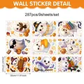 Set di 9 fogli di adesivi statici per Halloween con fantasmi e zucche cartoon - 20*30cm (Adesivo Statico) / Uv26y80678t_t*9 Fogli (con Supporto Adesivo)
