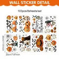 Set di 103 adesivi per finestre di Halloween con zucche e fantasmi dei cartoni animati - 20*30cm (Adesivo Statico) / Uv26y80784s_t*6 Fogli