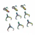 Regenbogen irisierende Edelstahl-Anhängerschlaufen für die DIY-Schmuckherstellung - 2.5x9mm / bunt