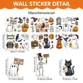 Adesivi per finestre Halloween 58 pezzi fantasmi zucche gatti neri decoro per feste. - 20*30cm (Adesivo Statico) / Uv26y80817s_t*6 Fogli