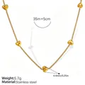 Elegante gouden roestvrijstalen ketting met hartbedels en een verstelbaar kettingontwerp - Gouden Verticale Hart Halsketting (XL135GV)