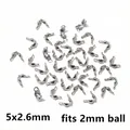 Close-up of 5x2.6mm stainless steel clamshell bead tips for 2mm ball chains - 5 X 2.6 Mm [0.04 G]
