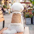 Warme braune Lammwollweste für Hunde mit Metallring für Herbst- und Wintermonate - XS (Gewicht 1.5kg) / Oberteile / Camel