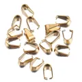 Premium gold plated stainless steel pinch bails for DIY jewelry necklace making - 3*7mm / Gold