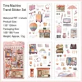 Pegatinas de PET de acuarela para scrapbooking y diarios, juego de 4 hojas de arte - Máquina del Tiempo