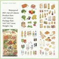 Set wasserfester PET-Lebensmittelaufkleber für DIY-Journaling und Scrapbooking - Markt-Schimmer
