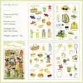 Wasserdichte PET-Aufkleber mit Aquarell-Picknick- und Frühlingsthemen für Planer - Frühlingsspaziergang
