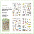 4-Blatt Set Bauernhof-Picking PET-Aufkleber für Scrapbooking und DIY - Gutshof-Ernte