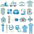 Blue and white medical-themed enamel alloy charms for Nurse's Day DIY jewelry making - Medical Set (SN1763)