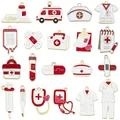 Set of diverse medical-themed enamel charms for DIY jewelry making and keychains - Medical Set (SN1764)