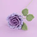Handcrafted purple crochet rose branch flower for wedding decor and Valentines Day gifts - Gradient Purple-pink Diamond Rose Branches