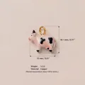 Detaillierter handbemalter rosa Emaille-Kuh-Anhänger für kreative DIY-Schmuckgeschenke - Stil 7 Kuh Anhänger / 18.1x13mm