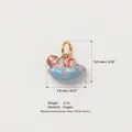Pendentif petit ange dormant sur un nuage bleu peint à la main en cuivre pour DIY - Style 10 Pendentif Ange Endormi