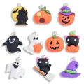 Set of colorful Halloween resin charms featuring ghosts pumpkins and witch hats for DIY - 1 Set (1 Of Each Of 10 Designs) / 80*60mm / 16.17g