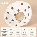 Collerette élisabéthaine imperméable réglable pour chats et chiens avec motif d'ours mignon - XS (Cou 18-21cm) / Ours Blanc