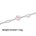 Polished stainless steel oval link paperclip chain for DIY jewelry making findings - Flat Oval Cross Chain With Weld Joint 1x4x8mm