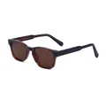 Stylish small square frame sunglasses with brown lenses and dark frames for women - Outer Black Inner Tea Full Tea (C6)