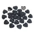 Pendentifs cœur noires texturées style druzy pour accessoires de bijoux DIY 12mm - Noir / 12 Mm (025 G Par Pièce)