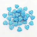 Cabochons en résine druzy bleue étincelante en forme de cœur pour la création de bijoux DIY - Bleu Ciel / 10 Mm (015 G Par Pièce)