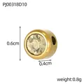 Gold-plated 6mm stainless steel birthstone round pendant with clear stone for DIY jewelry - PJ00318D10
