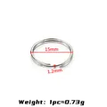 Anello spaccato doppio in acciaio inossidabile da 15mm per creazione gioielli DIY - Colore Acciaio Doppio Anello 12x15 Mm