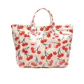 Transparent PVC summer tote bag with red cherry print and TOTE BAG letter print - Cherry