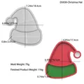 Dimensioni dettagliate stampo in silicone cappello di Natale per vassoio resina - Stampo per Vassoio Cappello di Babbo Natale (D5838)