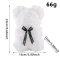 Handmade white PE foam rose bear for Valentine's Day gift, 22cm height with dimensions - White