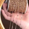4mm purple glass bead copper chain for DIY jewelry making and unique handmade crafts - Purple