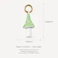 Colgante de hongo en esmalte verde con aro dorado, dije de cobre - Colgante de Champiñón Gris No. 9 Solo (Sin Cadena) (16.8*7.4mm)