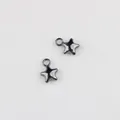 Detailed view of dark metallic solid alloy star pendants for DIY jewelry making accessories - Gunmetal Black - Small 13*9mm
