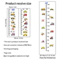 Detailed size guide for transportation theme growth chart wall stickers for kids - PH-QT9040
