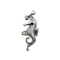 Elegant silver-colored seahorse pendant encrusted with sparkling cubic zirconia stones - Seahorse (NAA06-9)