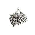 Exquisite silver shell pendant charm with sparkling rhinestones for DIY ocean jewelry - Conch (NAA10-9)