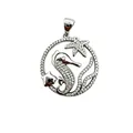 Sparkling silver seahorse and starfish pendant with cubic zirconia for DIY jewelry making - Seahorse (NAA08-3)