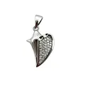 Elegant silver shell pendant accessory with pavé-set sparkling crystals for DIY jewelry projects - Platinum Conch (NAA12-5)
