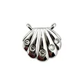 Silver shell pendant with clear stones for DIY ocean-themed jewelry making - Platinum Shell (NAA10-7)