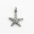 Sparkling silver starfish pendant charm accessory for DIY ocean themed jewelry making - Starfish (NAA11-9)