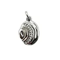 Elegant silver shell charm pendant with sparkling cubic zirconia for DIY jewelry making - Shell (NAB02-9)