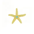 Gold starfish charm with turquoise blue stone center for DIY jewelry making - 4.1cm Gold-plated Starfish