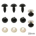 Ojos de seguridad de plástico negro de 18mm con arandelas para muñecas artesanales - Aproximadamente 18 Mm De Diámetro 14 Mm De Longitud Color Negro 20 Pares/paquete (diámetro De La Almohadilla De Cuero Aproximado: 14 Mm) (1 Ojo)