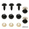 Ojos de seguridad de plástico negro de 20mm con arandelas para peluches DIY - Aproximadamente 20 Mm De Diámetro Y 14 Mm De Longitud. Color Negro. Paquete De 20 Pares (diámetro De La Almohadilla De Cuero: Aproximadamente 14 Mm). (un Par Consta De 1 Ojal Y 1 Almohadilla De Cuero).