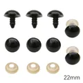 Set de ojos de seguridad de plástico negro de 22mm con arandelas para muñecas y peluches - Diámetro Aproximado De 22 Mm (en Realidad Aproximadamente 215 Cm) Longitud De La Varilla Aproximada De 13 Mm Color Negro 10 Pares/paquete (diámetro De La Almohadilla De Cuero Aproximado De 14 Mm) (1 Ojo)