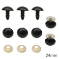 Juego de ojos de seguridad de plástico negro de 24 mm con arandelas para muñecas DIY - Aproximadamente 24 Mm De Diámetro Y 14 Mm De Longitud. Color Negro. Paquete De 10 Pares (diámetro De La Almohadilla De Cuero: Aproximadamente 14 Mm). (un Par Consta De 1 Ojal Y 1 Almohadilla De Cuero).