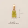 Green gummy bear pendant charm for DIY jewelry making with copper clasp - Green Bear Gold Clasp Pendant